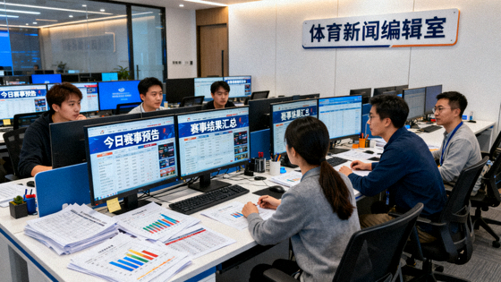 体育新闻编辑室与赛事资讯整理场景